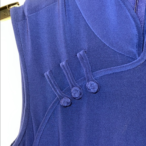 Norma Kamali Blue Stretch Sheath Cocktail Dress - Picture 4 of 4